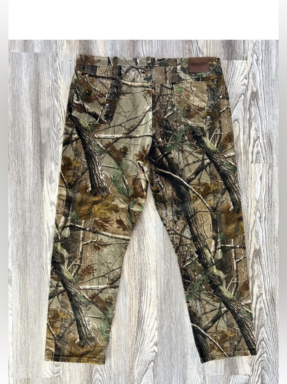 NWOT WRANGLER Premier Quality Brushed Denim Camo Jeans 38 x 34